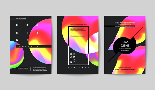 Couvertures dégradées réglées. Composition de formes simples. affiches de design futuriste . — Image vectorielle