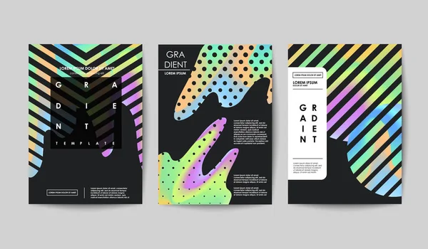 Set copertine gradienti. Forme semplici composizione. Manifesti di design futuristici . — Vettoriale Stock