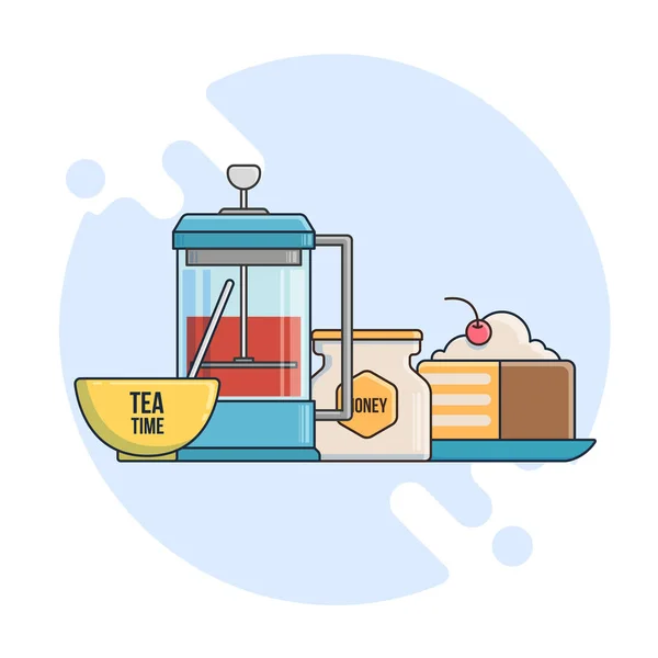 Desayuno icono plano. Ilustración de línea plana para web y app . — Vector de stock