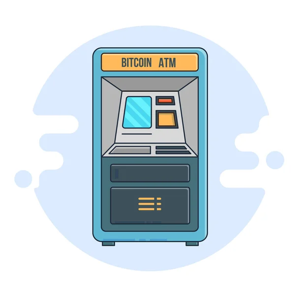 Automated teller machine. Flat line illustration for web and app. — Stock Vector