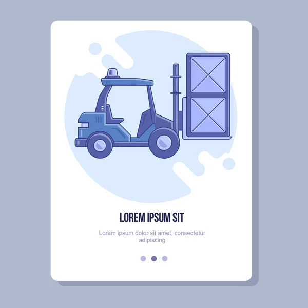 Cargador con cajones. Ilustración de línea plana para web y app . — Vector de stock