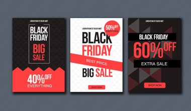 Siyah Cuma satış tasarım şablonu. web ve baskı için kavramsal düzeni.