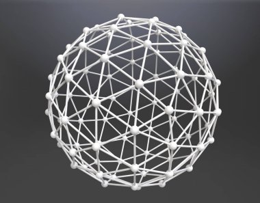 Arka plan ile geometrik şekle üçgen yüzler. 3D render resim.