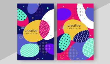 En az kapak tasarım yıllık raporu, dergi. Geometrik öğelerle yaratıcı kavramı. Broşür şablonu düzeni iş ve satış alışveriş için