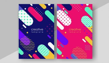 En az kapak tasarım yıllık raporu, dergi. Geometrik öğelerle yaratıcı kavramı. Broşür şablonu düzeni iş ve satış alışveriş için