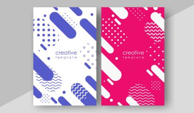 En az kapak tasarım yıllık raporu, dergi. Geometrik öğelerle yaratıcı kavramı. Broşür şablonu düzeni iş ve satış alışveriş için