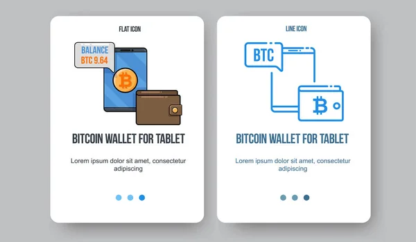 Platte lijn illustratie voor web en app. Cryptocurrency concept pictogram, bitcoin technologieën. — Stockvector