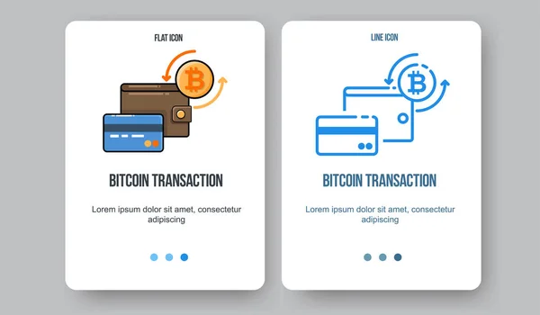 Ilustración de línea plana para web y app. Icono concepto criptomoneda, tecnologías bitcoin . — Vector de stock