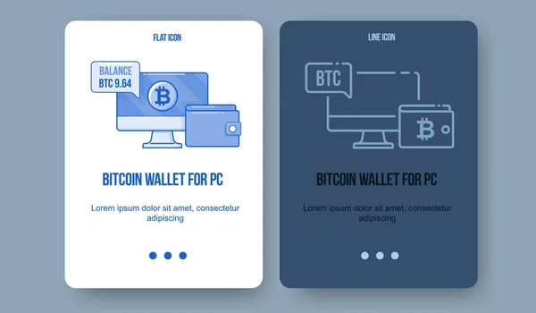 Platte lijn illustratie voor web en app. Cryptocurrency concept pictogram, bitcoin technologieën. — Stockvector