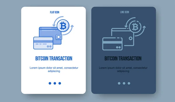 Platte lijn illustratie voor web en app. Cryptocurrency concept pictogram, bitcoin technologieën. — Stockvector