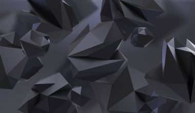 Arka plan ile geometrik şekle üçgen yüzler. Düşük Poli öğeleri kaotik bileşimi. 3D render resim.
