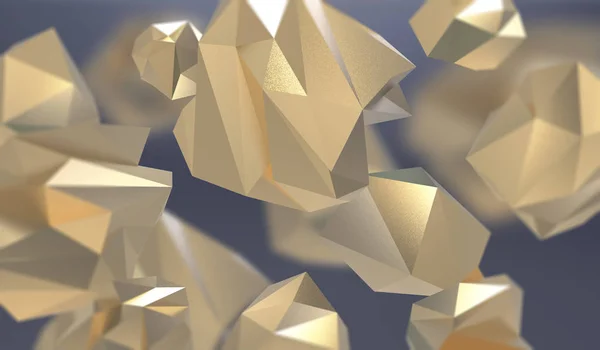 Fondo abstracto con forma geométrica de caras triangulares. Composición caótica de elementos polivinílicos bajos. 3d imagen de renderizado . — Foto de Stock