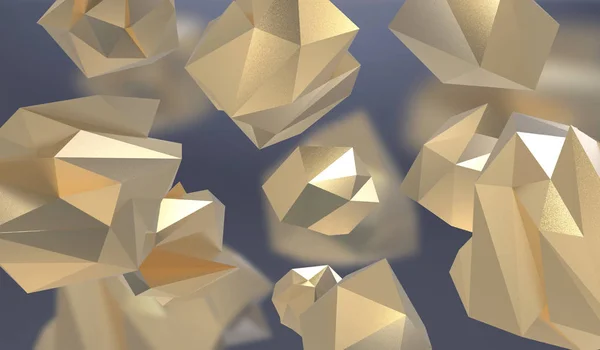 Fondo abstracto con forma geométrica de caras triangulares. Composición caótica de elementos polivinílicos bajos. 3d imagen de renderizado . — Foto de Stock