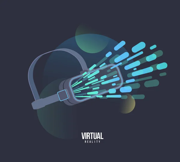 Значок гарнитуры виртуальной реальности. Векторная VR иллюстрация с электронными очками. Технология киберпространства и игровые устройства простая иллюстрация . — стоковый вектор