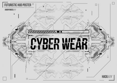Cyberpunk fütüristik poster. Retro futuristik poster şablonu. Elektronik müzik düzeni. Modern kulüp partisi el ilanı.