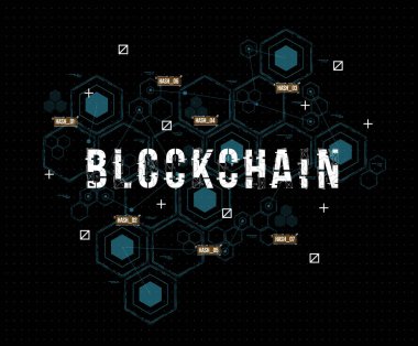 Soyut devre blockchain kavramı web ve uygulama Bitcoin Kripto para birimi teknoloji illüstrasyon için ağ.