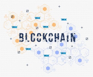Soyut devre blockchain kavramı web ve uygulama Bitcoin Kripto para birimi teknoloji illüstrasyon için ağ.