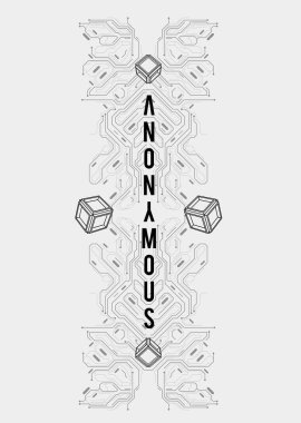 Siber punk fütürist poster. Yüksek çözünürlüklü teknoloji ürünü poster şablonu. İnternet ve baskı için modern broşür. hackleme, siber kültür, programlama ve sanal ortamlar.