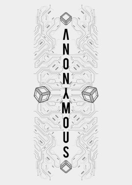 Siber punk fütürist poster. Yüksek çözünürlüklü teknoloji ürünü poster şablonu. İnternet ve baskı için modern broşür. hackleme, siber kültür, programlama ve sanal ortamlar.