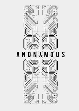 Siber punk fütürist poster. Yüksek çözünürlüklü teknoloji ürünü poster şablonu. İnternet ve baskı için modern broşür. hackleme, siber kültür, programlama ve sanal ortamlar.