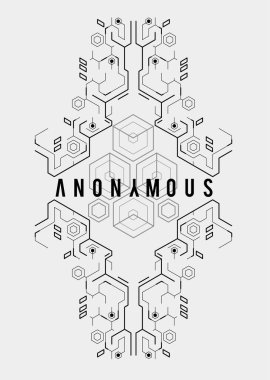 Siber punk fütürist poster. Yüksek çözünürlüklü teknoloji ürünü poster şablonu. İnternet ve baskı için modern broşür. hackleme, siber kültür, programlama ve sanal ortamlar.