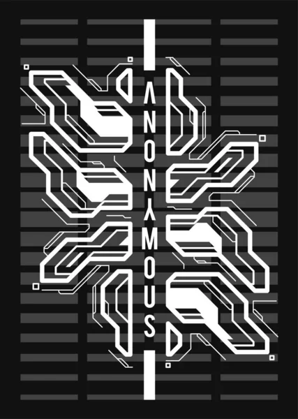 Cyberpunk futuristisches Plakat. Tech Abstrakte Plakatvorlage mit HUD-Elementen. Moderner Flyer für Web und Print. Hacking, Cyberkultur, Programmierung und virtuelle Umgebungen. — Stockvektor