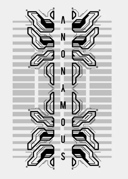 Poster futuristik Cyberpunk. Teknisi Abstrak poster template dengan elemen HUD. Penerbang modern untuk web dan cetak. hacking, cyber culture, programming dan lingkungan virtual. - Stok Vektor