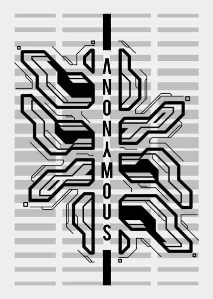 Cartel futurista cyberpunk. Tech Plantilla de póster abstracto con elementos HUD. Folleto moderno para web e impresión. hacking, cibercultura, programación y entornos virtuales. — Archivo Imágenes Vectoriales