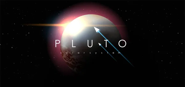 Pluto, kreativ vektorplanet. Rymdbakgrund. Galaxy Färgglada abstrakta futuristiska illustration. Planeten för solsystemet. — Stock vektor