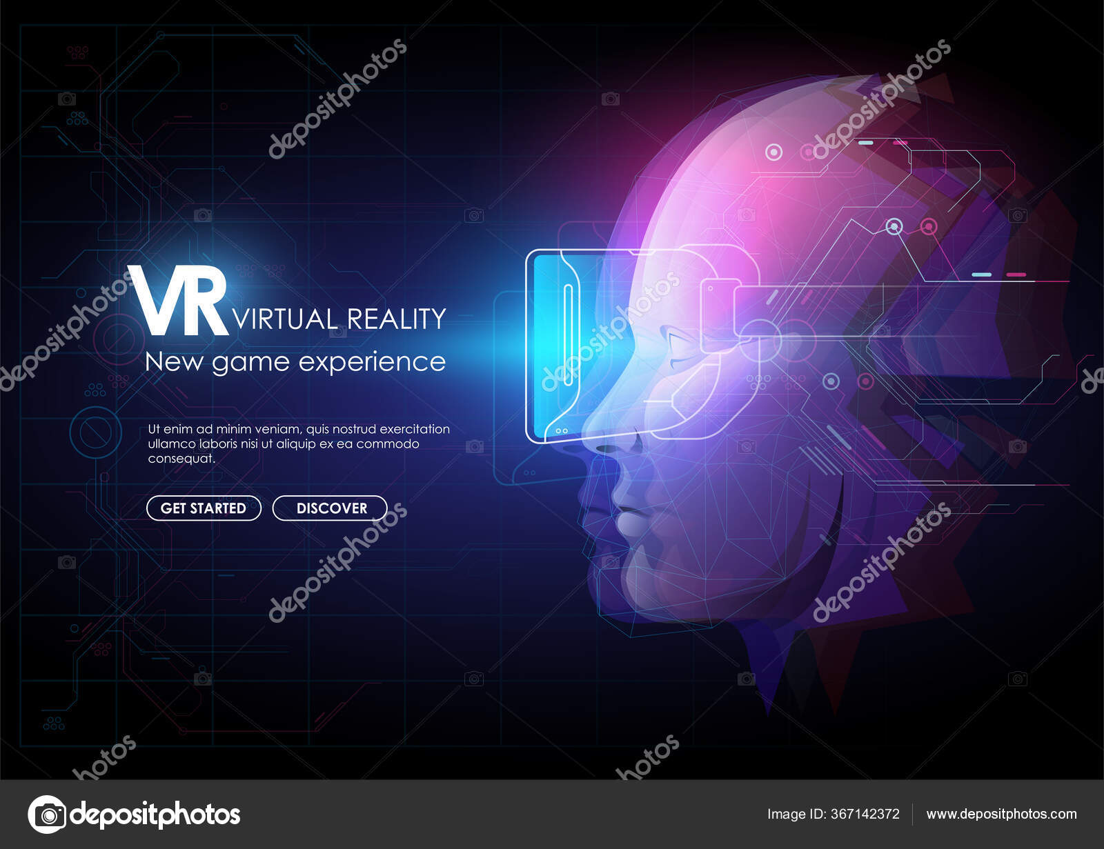 Artificial Intelligence Virtual Reality Software Development Concept