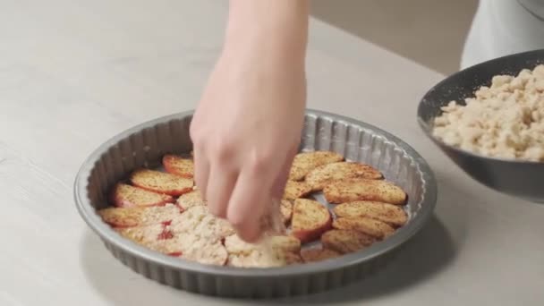 Preparar Tarta Manzana Con Canela — Vídeos de Stock