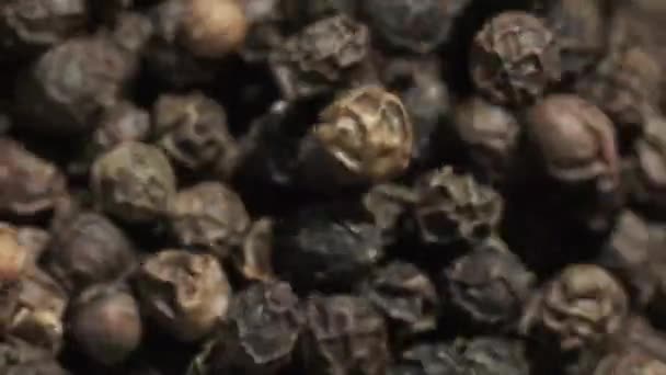 Pimienta Negra Superficie Una Bolsa Lino Para Exportación — Vídeo de stock