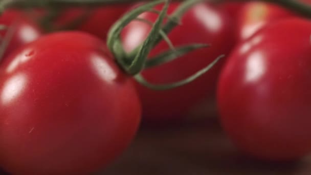Primer Plano Los Apetitosos Tomates Maduros — Vídeo de stock