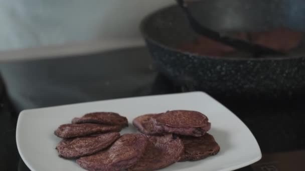 Visão Perto Preparação Processo Alimentar — Vídeo de Stock