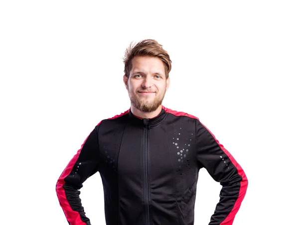 Hipster im Sport-Sweatshirt. Studioaufnahme, isoliert. — Stockfoto