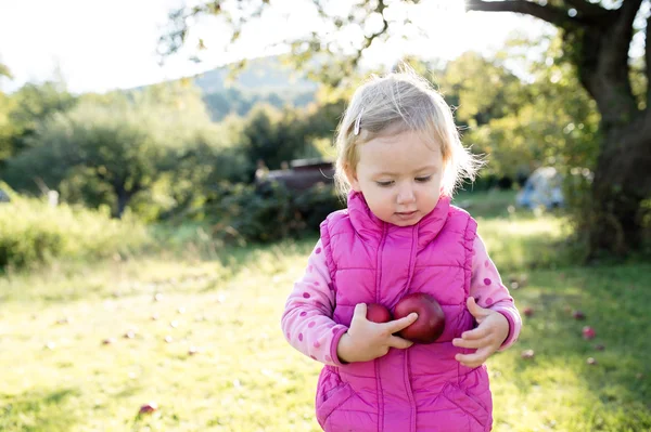 Linda niña afuera en la naturaleza en un día soleado — Foto de Stock