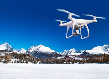Vurgulama dron beyaz Kış Doğa fotoğraflarını