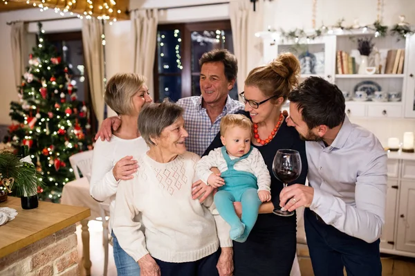 Beautiful big family celebrating Christmat together — Stock Photo, Image