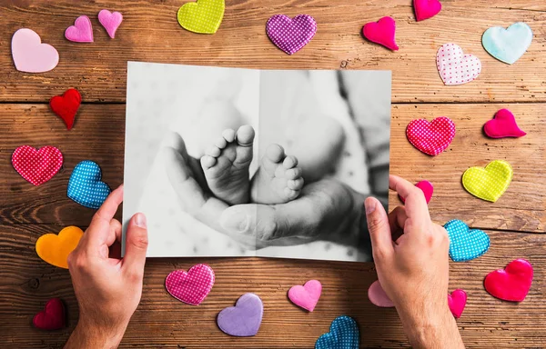 Concetto di giorno di padri, fotografia in bianco e nero. Studio girato . — Foto Stock