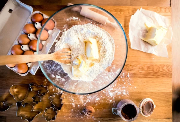 Christmas baking ingredients. — Stock Photo, Image