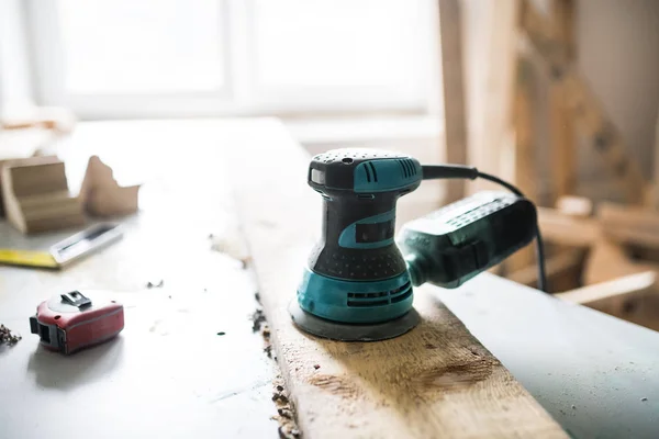 Electric tool in a carpenter workroom. — Stock Photo, Image