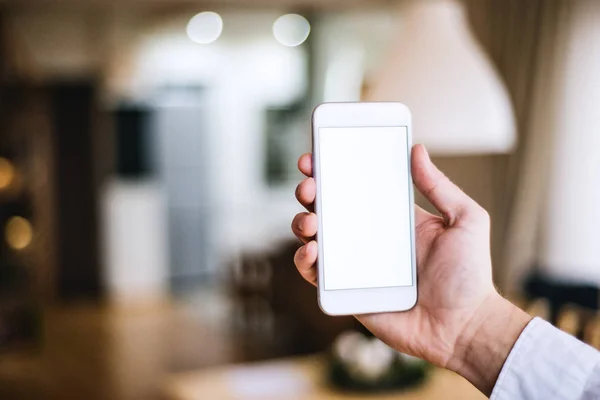Imagen burlona de smartphone con pantalla blanca en blanco . —  Fotos de Stock