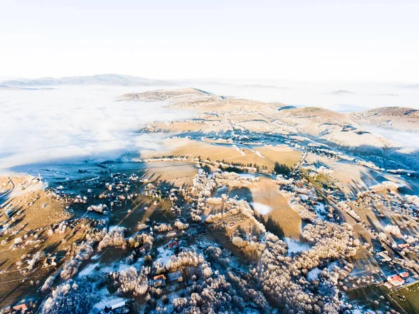 Vue aérienne de la campagne en hiver . — Photo