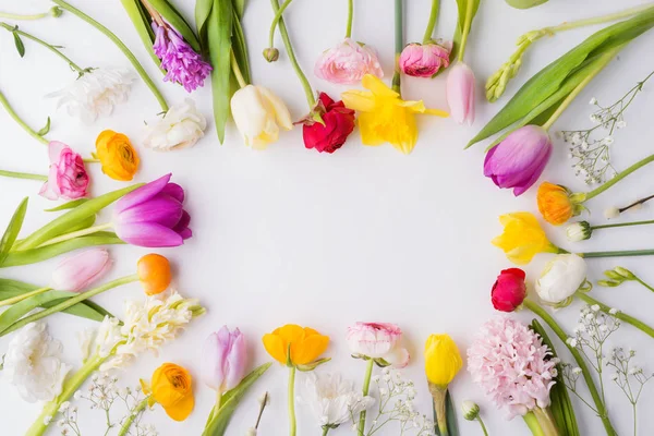 Pascua y primavera plana laico. Copiar espacio . — Foto de Stock