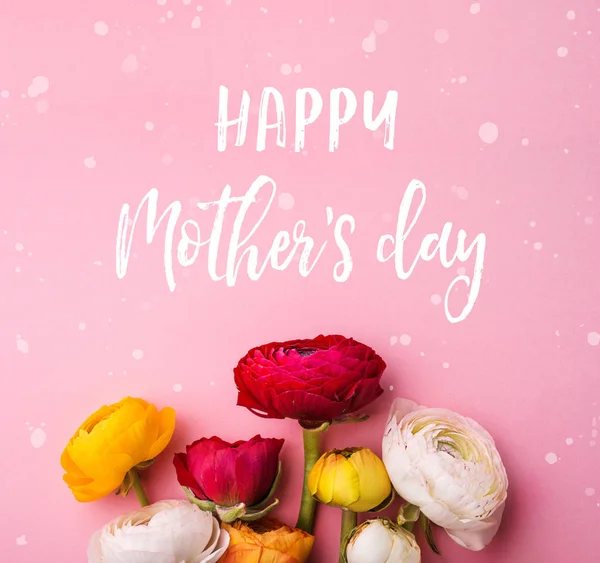 Mothers day composition.Text and flowers. Studio shot. — Stock Photo, Image