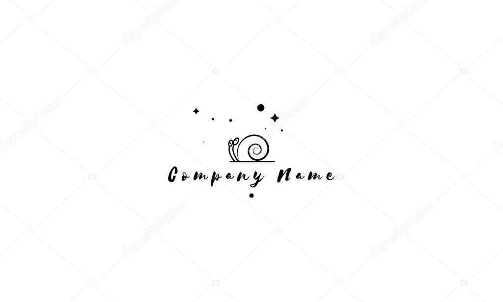 Vector logo design on which an abstract image of a funny snail.