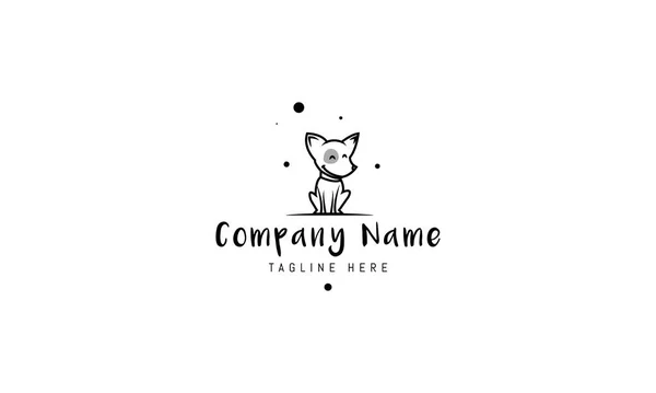 Logotipo vectorial en el que una imagen abstracta de un perro lindo sentado . — Vector de stock