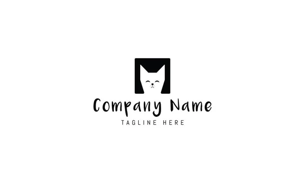 Logotipo vectorial en el que una imagen abstracta de un gato . — Vector de stock