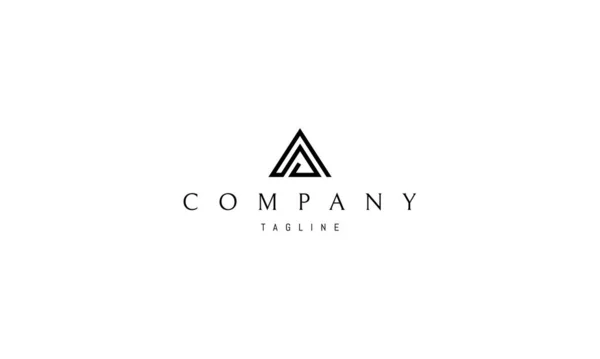 Logotipo do vetor em que uma imagem abstrata da letra A na forma de uma pirâmide . —  Vetores de Stock