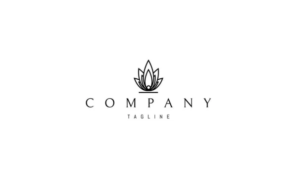 Logo vectoriel sur lequel une image abstraite d'une fleur de lotus en fleurs . — Image vectorielle